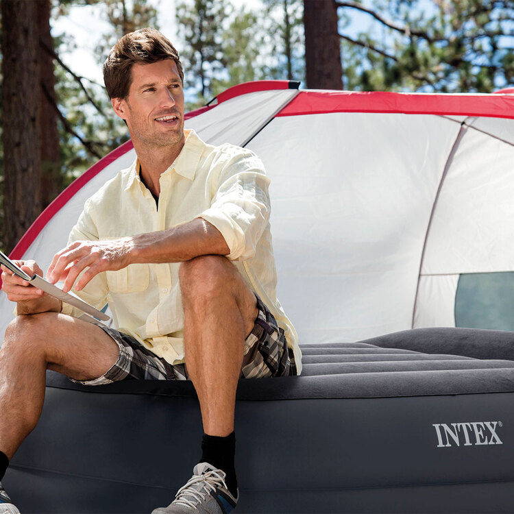 Matelas gonflable électrique | Pillow rest raised | 1 personne | INTEX