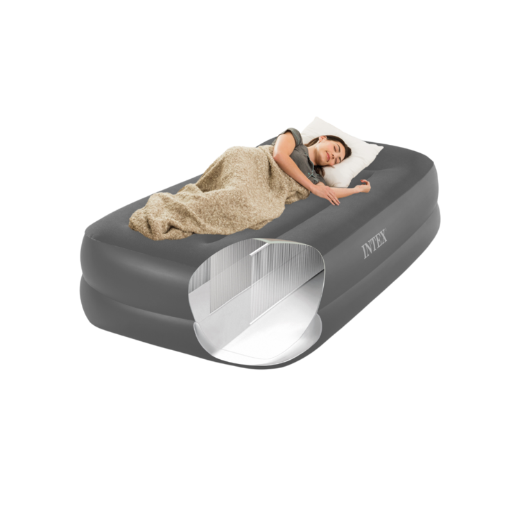 Matelas gonflable électrique | Pillow rest raised | 1 personne | INTEX