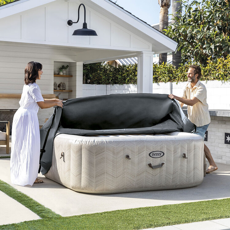 Couverture thermique pour spa gonflable carré 6 places | Noir | INTEX
