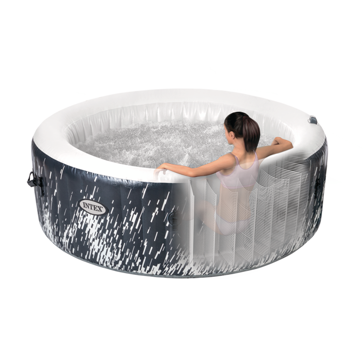 Spa gonflable 4 places Galaxie | Rond | Noir & bandeau LED | INTEX