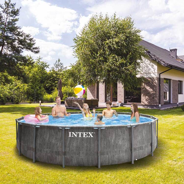 Piscine Baltik | Tubulaire ronde | Gris cérusé | 5,49 x 1,22 m | INTEX