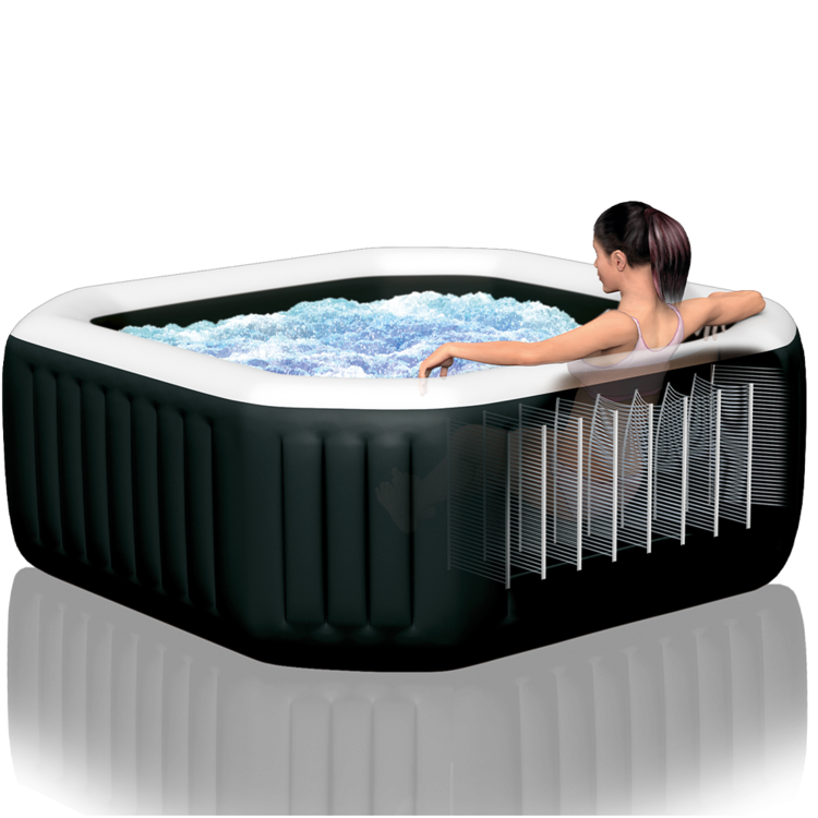 Spa gonflable 4 places Carbone | Octogonal | Noir | INTEX
