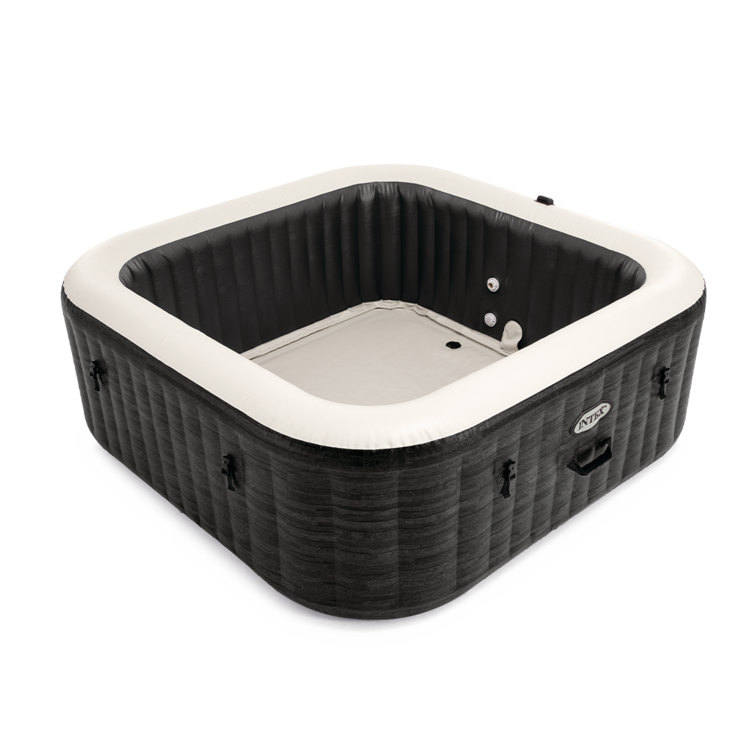 Spa gonflable 6 places Ardoise | Carré | Effet pierres grises | INTEX
