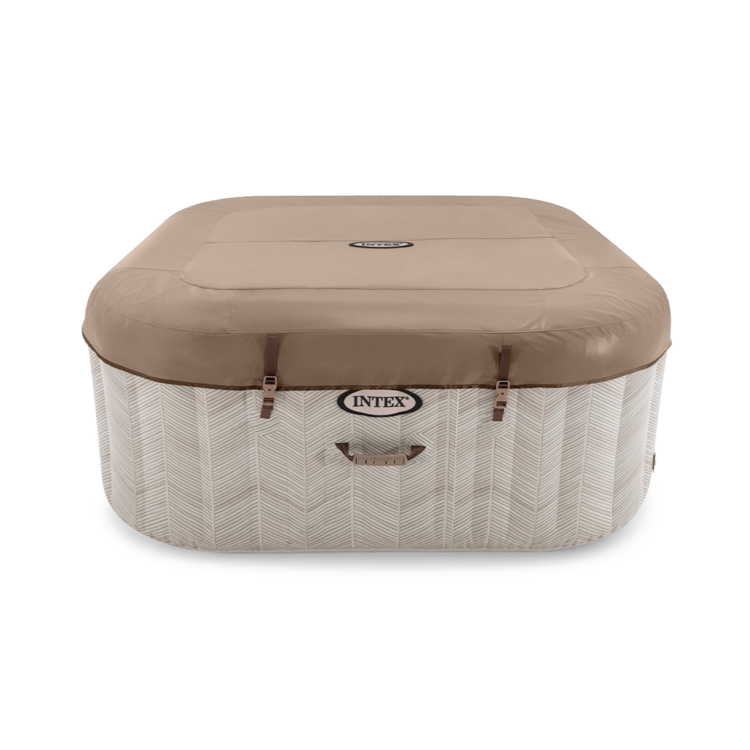 Spa gonflable 4 places Chevron | Carré | Motifs beige & blanc | INTEX