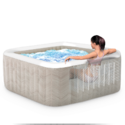 Spa gonflable 4 places Chevron | Carré | Motifs beige & blanc | INTEX